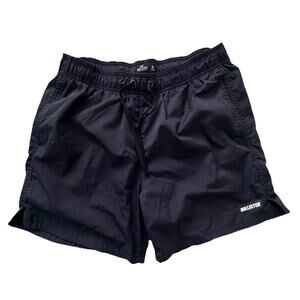 Hollister Mens Black Athletic Shorts Logo Medium M Classic